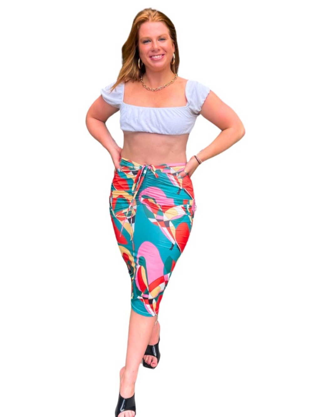 Tropical Midi Skirt